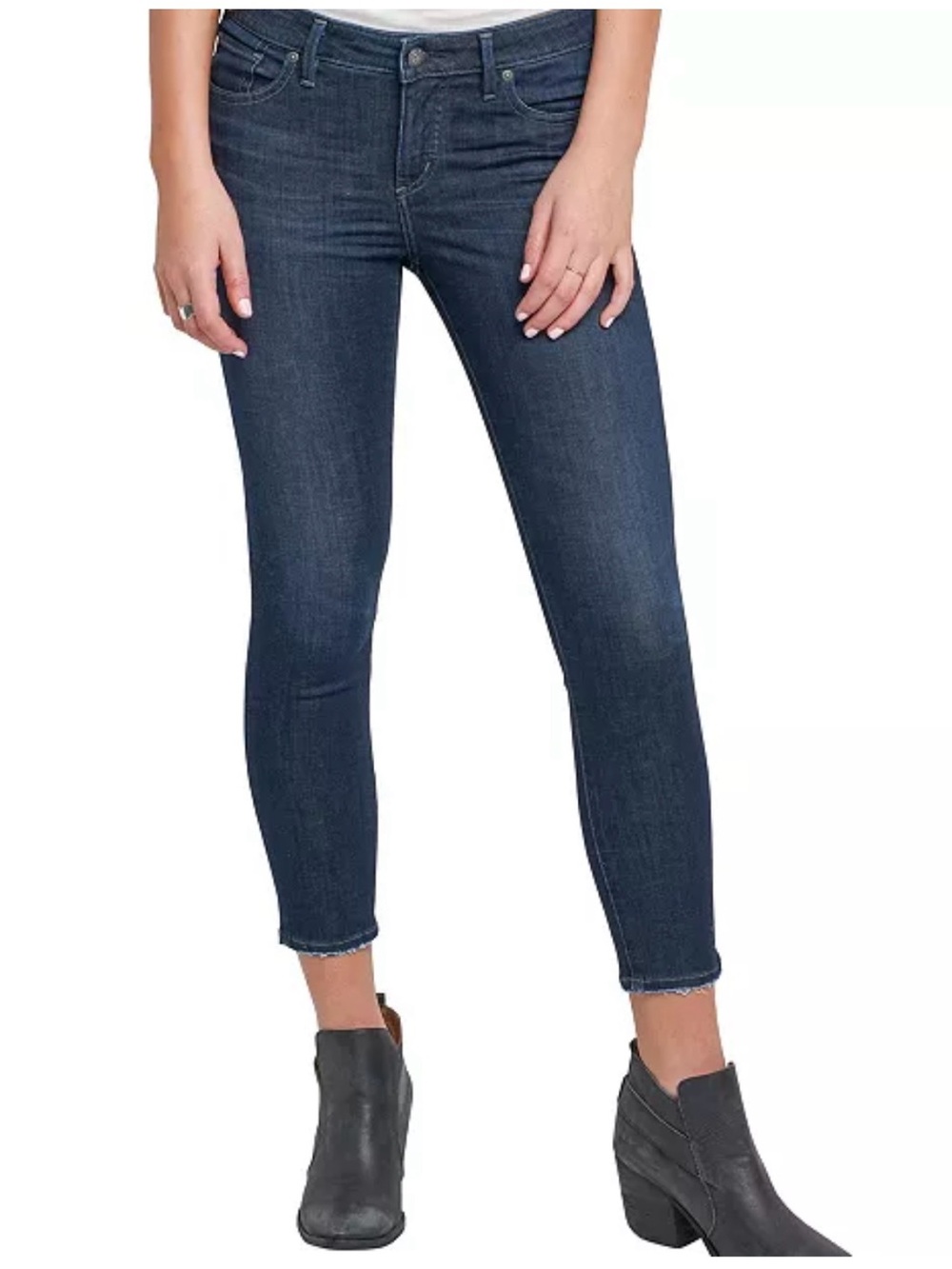 Silver Jeans Banning Dark Wash Women's Skinny Ankle Jeans Mid Rise